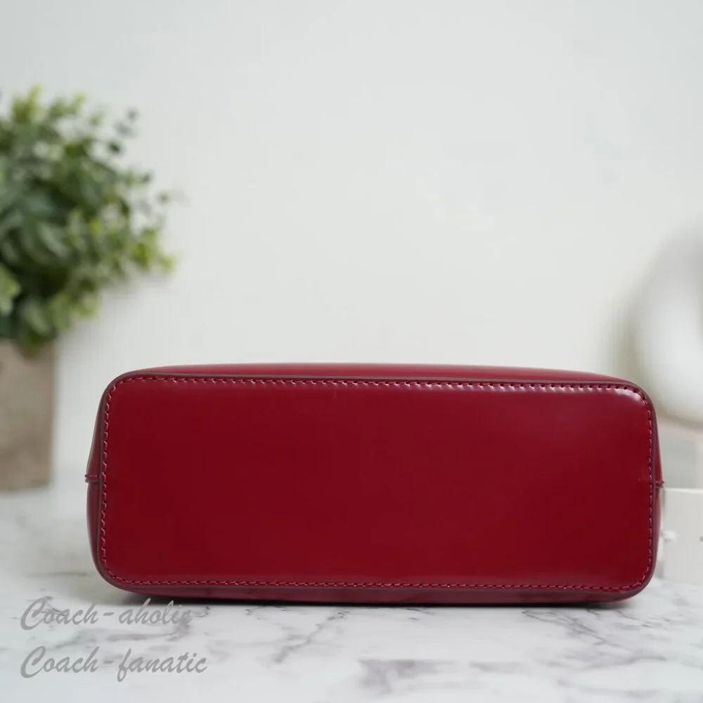 Tory Burch Britten Smooth Leather Mini Satchel Crossbody in Bartlett Red 162831